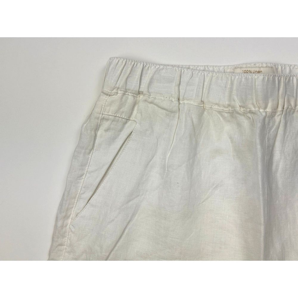 Cynthia Rowley Linen Wide Leg Cropped Pants Women L NWT Elastic Waist Pockets - Picture 5 of 12
